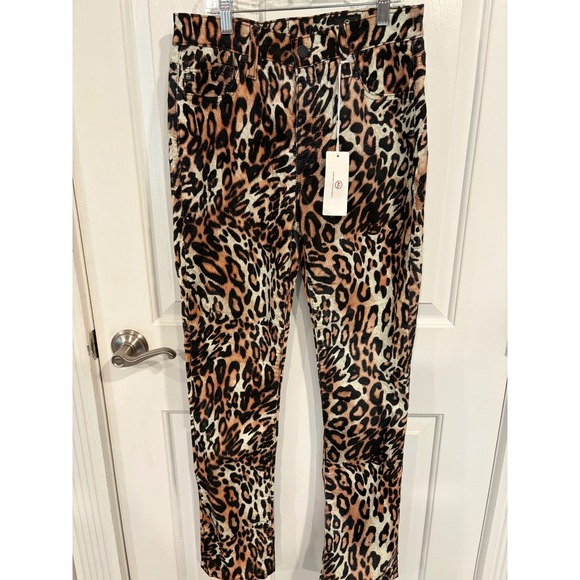 Ag Adriano Goldschmied Denim - AG Adriano Goldschmied Size 29 The Mari High Rise Straight Leopard Jeans NEW NWT